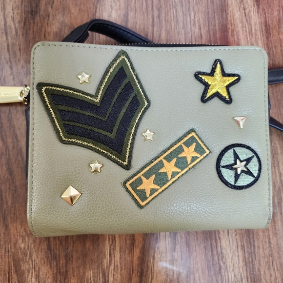 Steve Madden Olive Green & Black Military Style Crossbody Wallet Bag - Picture 3 of 13